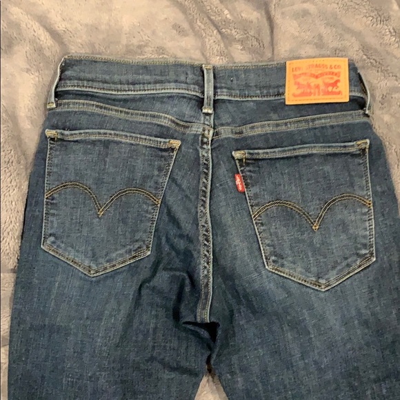 Levi's 710 Super Skinny Distressed Blue Jeans - Picture 5 of 6